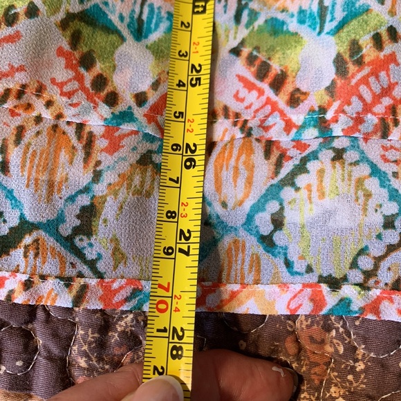 J. Jill sheer button-down sleeveless blouse with sweet print slinky and cool! M - Picture 8 of 8